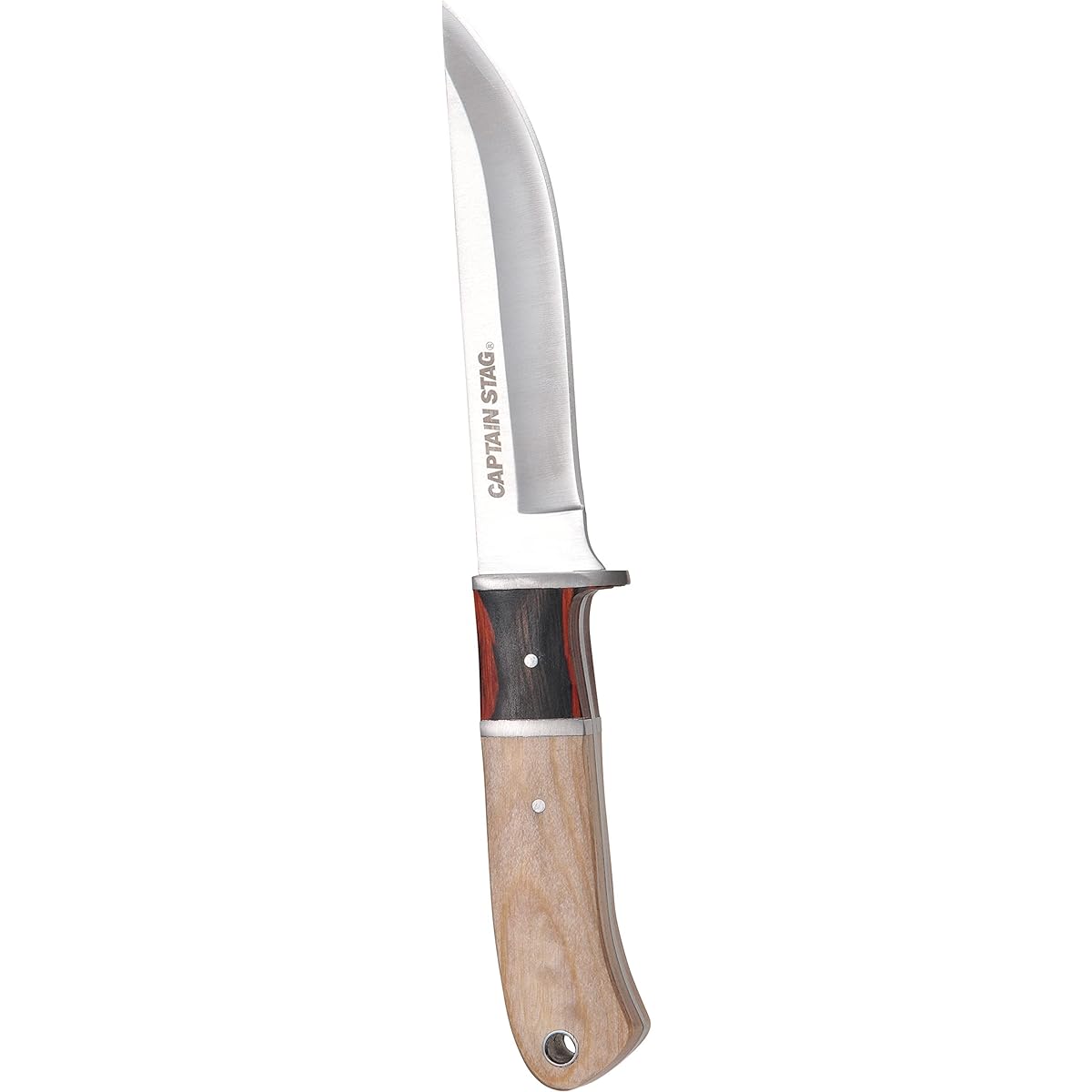 CAPTAIN STAG Knife Outdoor Knife Sheath Knife Full Tang Structure CS Field Knife Blade Length 115mm Natural Wood Handle Belt Loop Included Stainless Steel UM-13