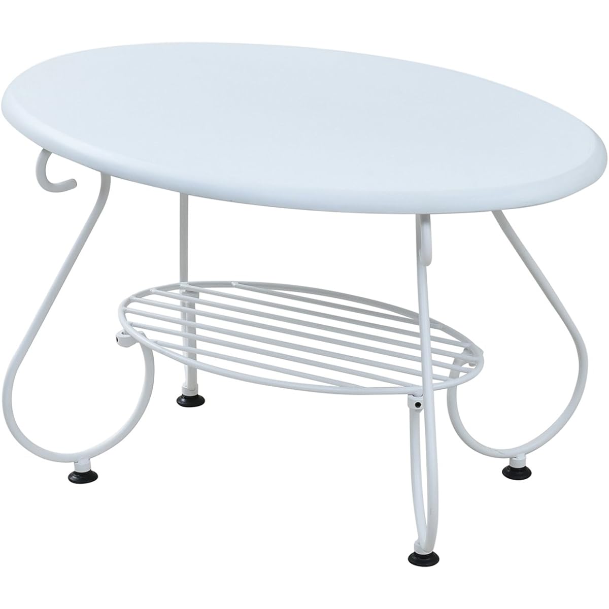 JK Plan Wrought Iron Furniture Oval Center Table Width 65cm Iron Legs Antique Style IRI-0052-WH