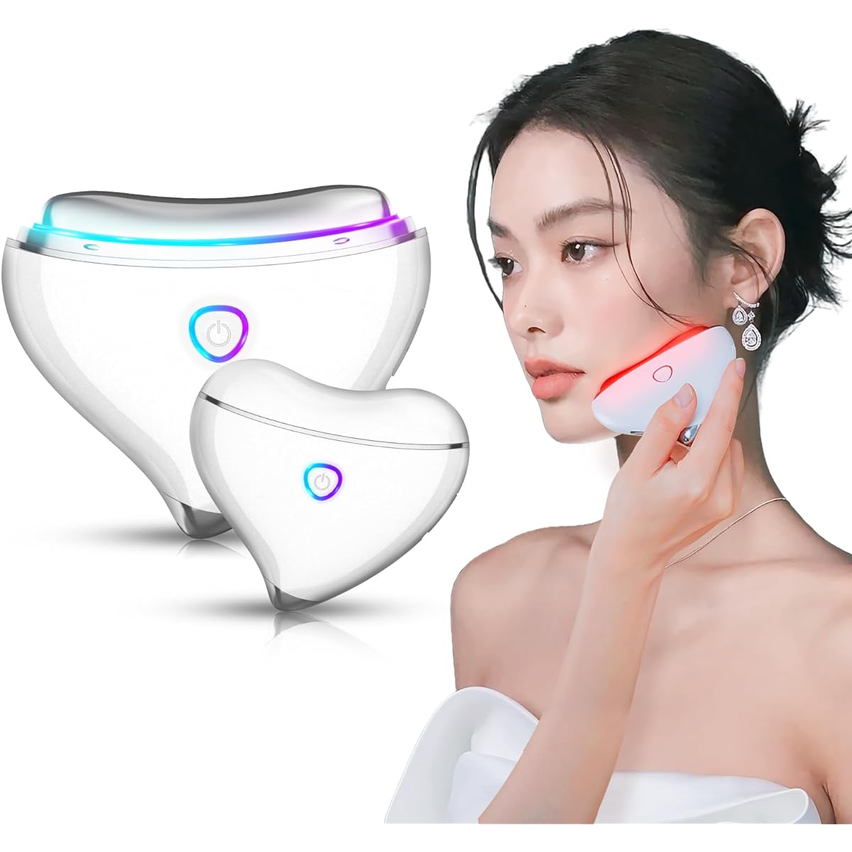 Balle Facial Massager, EMS, Electric Massager, Micro-current LED Light, Thermal Care, Neck Care Lift, Face Care, Body Care, Home Beauty Device, Full Body Application, 4 Modes, Multi-function, Warming Massage, Facial Muscles, Facial Roller, Iontophoresis,
