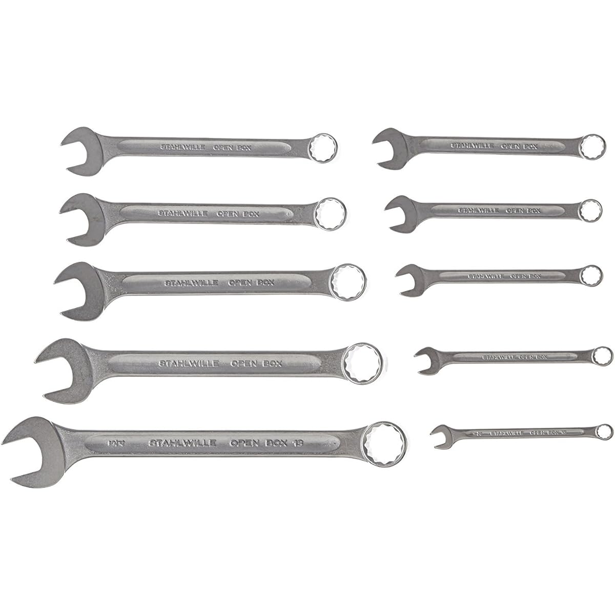Stabile one-eye, one-mouth spanner set (inch) 13A/10KT