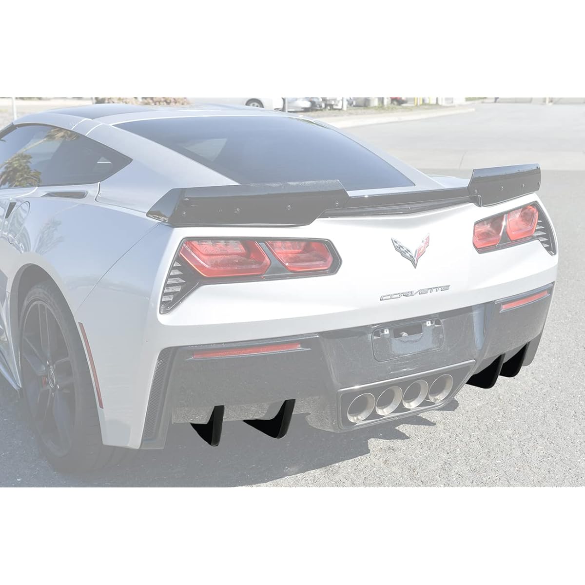Replacement 2014-2019 Chevrolet Corvette C7 | Z06 Truck Style ABS Plastic Painting Carbon Flash Metallic Rear Bumper Lower Diffusor Finper 2 sets