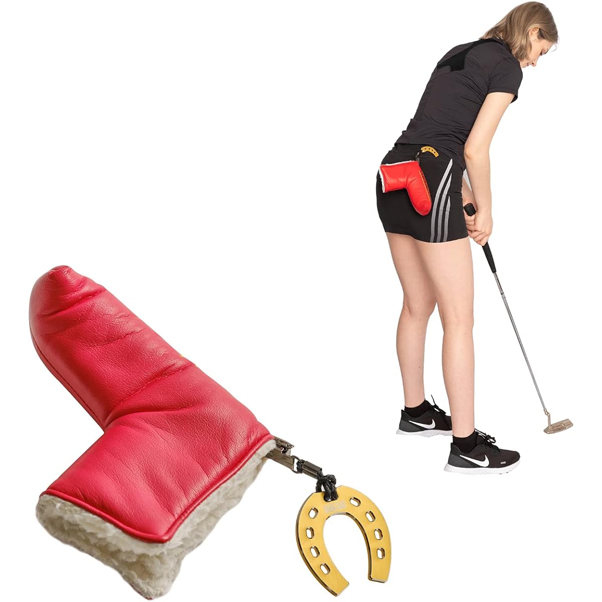 SelfieTotem Golf Accessories, Head Cover Storage, Lost Prevention, Clip Type, Easy to Operate, Compact, Safety Goods, Putting Practice, Lucky Item, Present