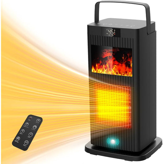 (2023 Latest 3D Similar Flame/Ceramic Heater, Fireplace Type), Motion Sensor, Electric Fan Heater, 1500 W Instant Heating (Energy Saving Countermeasures, Negative Ions, Eco Intelligent Constant