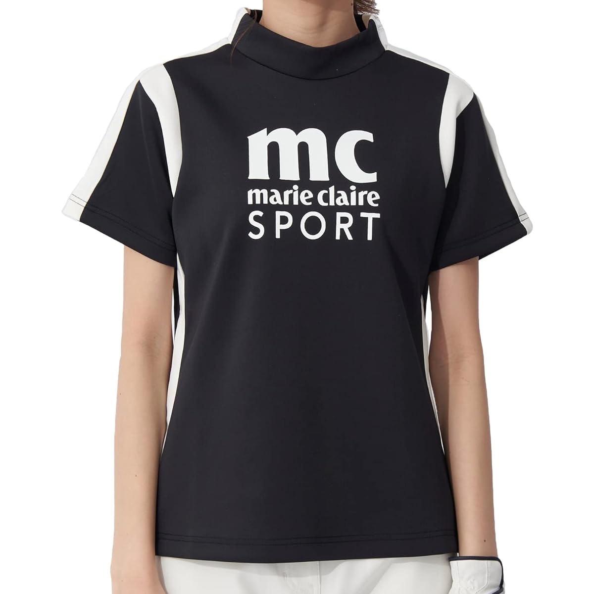 [Marie Claire] Golf Shirt, Sideline Mock Neck Shirt, Short Sleeve, Women's Golf Wear 713614
