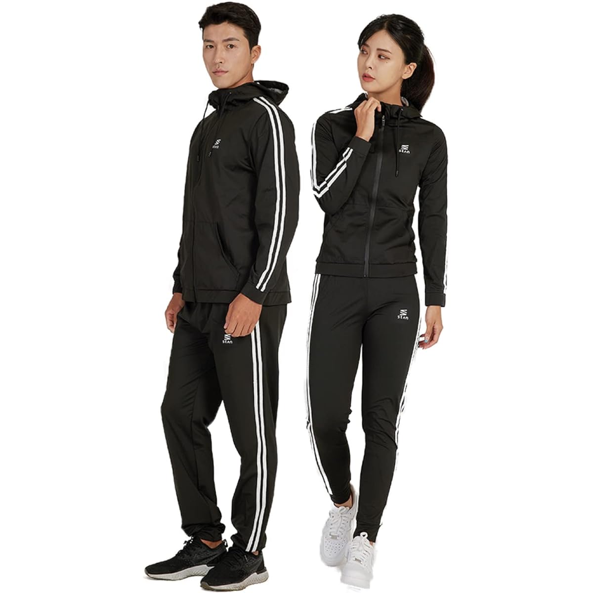 [StAn] [No. 1 sweating power] Sauna suit for men and women, diet [Sauna suit designed by a sports trainer] Washable, stylish, large size, unisex, windbreaker, top and bottom set [Slim fit]