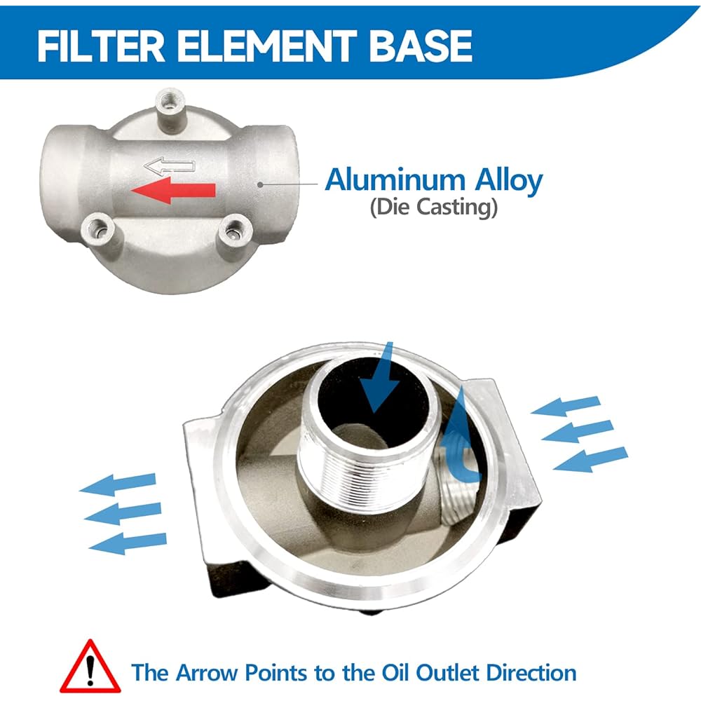 TUNTROL 1 inch NPT Aluminum High Flow Fuel Filter 30 Micron Spin Ogtrage Style Style Mobile and fixed fuel pump tank boat