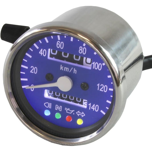 Bike 140km/h Mechanical LED Speedometer 60mm 60mm Blue Blue