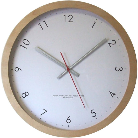 Focus Three Table Clock Natural Diameter 29 x Depth 3.5cm