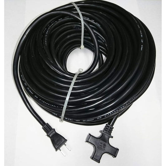 NICOH Soft Extension Cord 15A 30m Cord 3 Ports Total Up to 1500W Black NCT-1530BK
