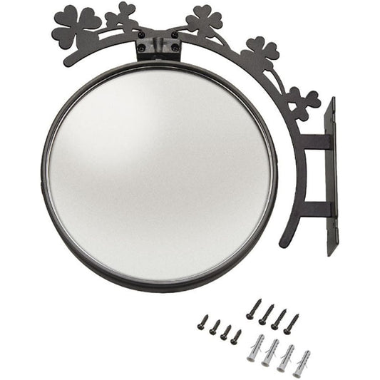 MYST Stylish Garage Mirror for Near/Medium Distance (up to 20m) Round/Clover Black (9147)