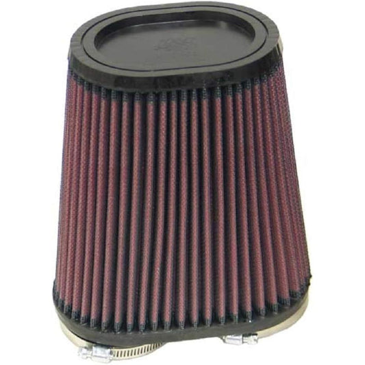 K & N Universal lamp-on air filter high performance, premium, replacement engine filter: flange diameter 2.375 inch, filter height: 6.75 inch, flange length: 0.375 inch, shape: oval straight, RU-4710