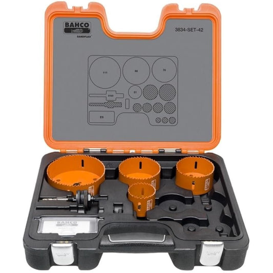 BAHCO Holesaw Set Bi-Metal Bimetal Holesaw Set 3834-SET-42