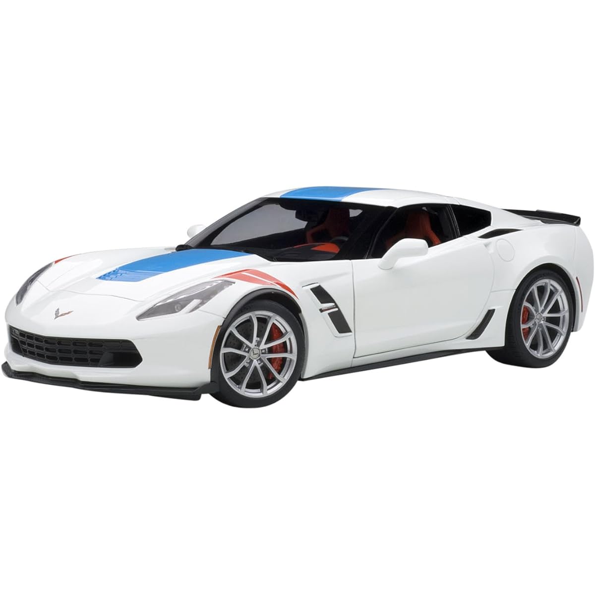 AUTOart 1/18 Chevrolet Corvette C7 GranSport White/Blue Stripe Red Hashmark