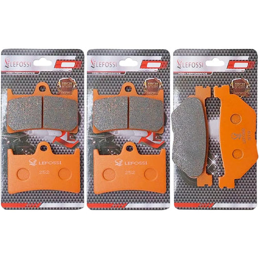 LE LEFOSSI Front Rear Carbon Fiber Brake Pads Compatible with Yamaha XP 500 T-Max 530 XP 530 530cc 2012 2013 2014 2015 2016 2017 2018 FJR 1300 2003 2004 2005 FA25 2F FA31 2F 9r
