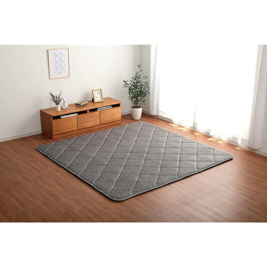 Ikehiko Corporation Rug Carpet Mat Corduroy Grand Gray Approx. 90 x 185cm Personal Soundproof Volume Thick Plain #4982769