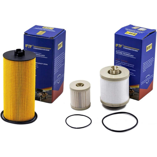 IFJF FD4616 fuel filter (for 6.0L) and FL2016 Oil Filter Ford F250 Super Duty F350 Super Duty F450 SUPER DUTY F550 Super Duty 2003-2007 Ford Excursion 2003-2005