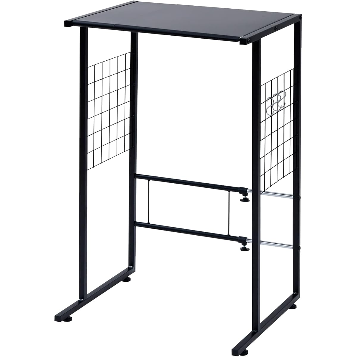 [Yamazen] Kitchen Rack, Stovetop, Width 40-55 x Depth 45.5 x Height 85cm, Trash Can Top Rack, Kitchen Shelf, Telescoping Steel, Assembly Product, Black YPR-40(BK)