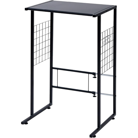 [Yamazen] Kitchen Rack, Stovetop, Width 40-55 x Depth 45.5 x Height 85cm, Trash Can Top Rack, Kitchen Shelf, Telescoping Steel, Assembly Product, Black YPR-40(BK)