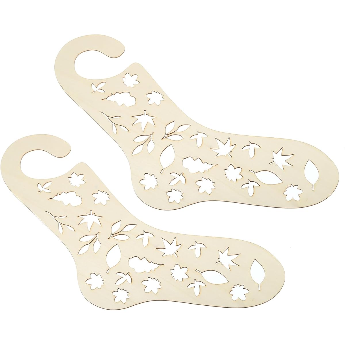 PATIKIL Sock Blocker 1 Pair Sock Blocker Wooden Stretcher Big Small Funny DIY Knit Crochet Socks Leaf