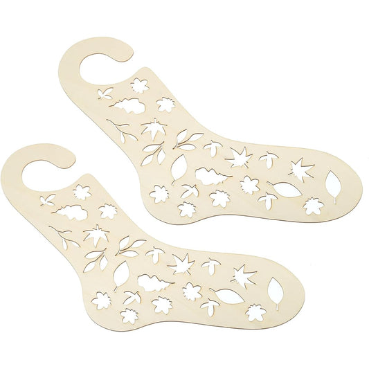 PATIKIL Sock Blocker 1 Pair Sock Blocker Wooden Stretcher Big Small Funny DIY Knit Crochet Socks Leaf