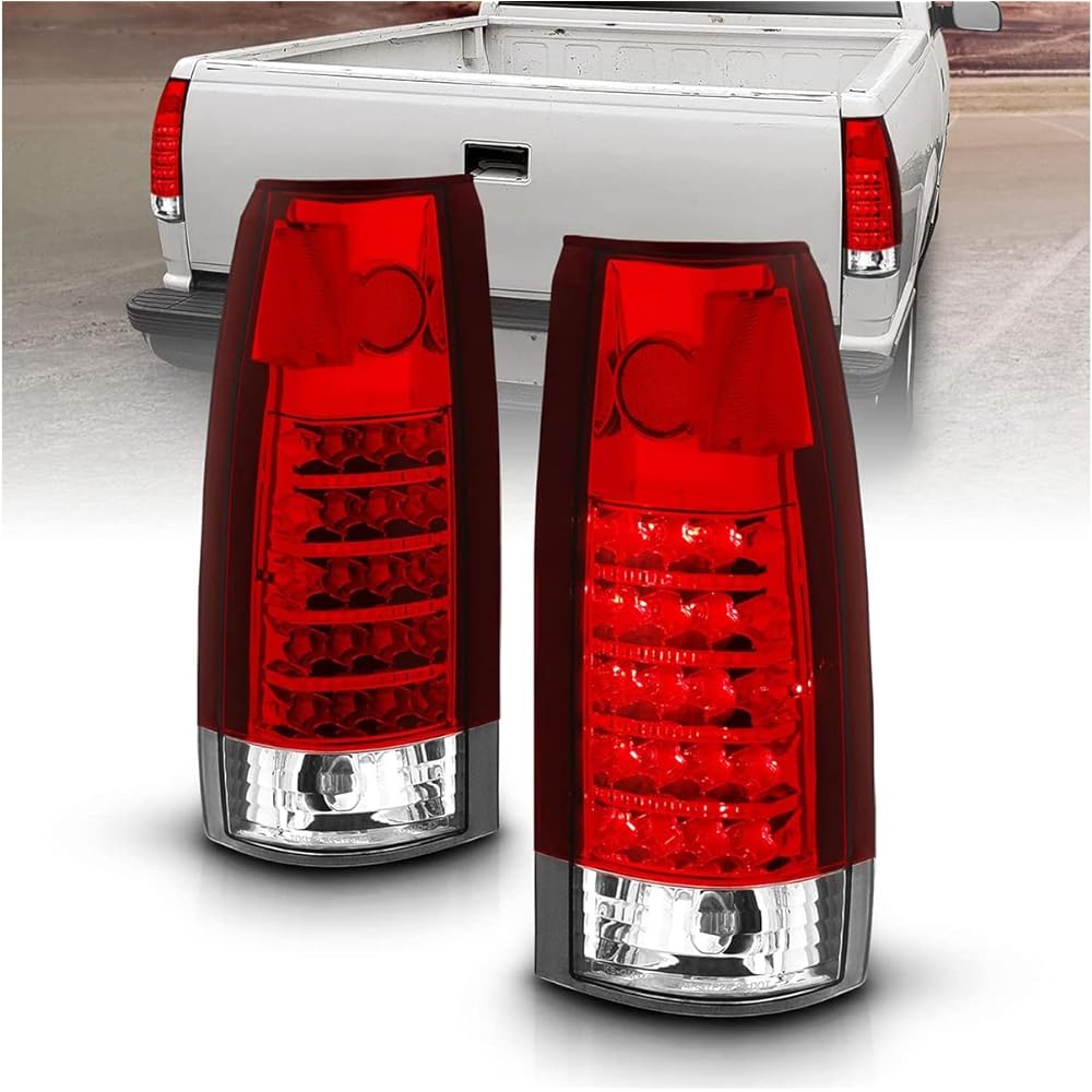 SPPC Red/Clear LED Tail Light Light Assembly Set Chevrolley Full Size- (Pair) Left and right side of the passenger seat