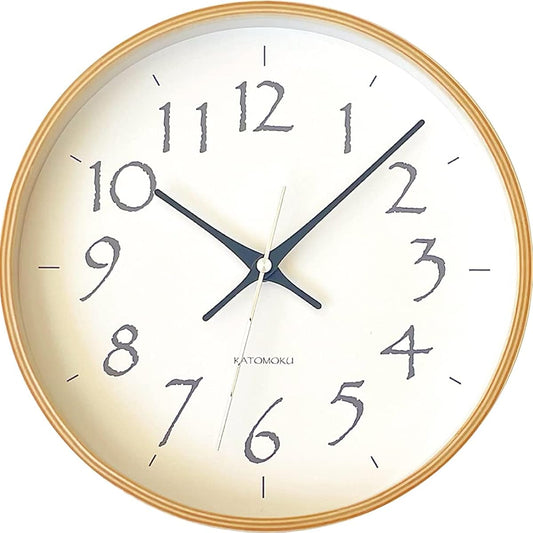 KATOMOKU plywood clock 20 radio clock sweep (continuous second hand) km-119LPRC φ252mm (light pink)