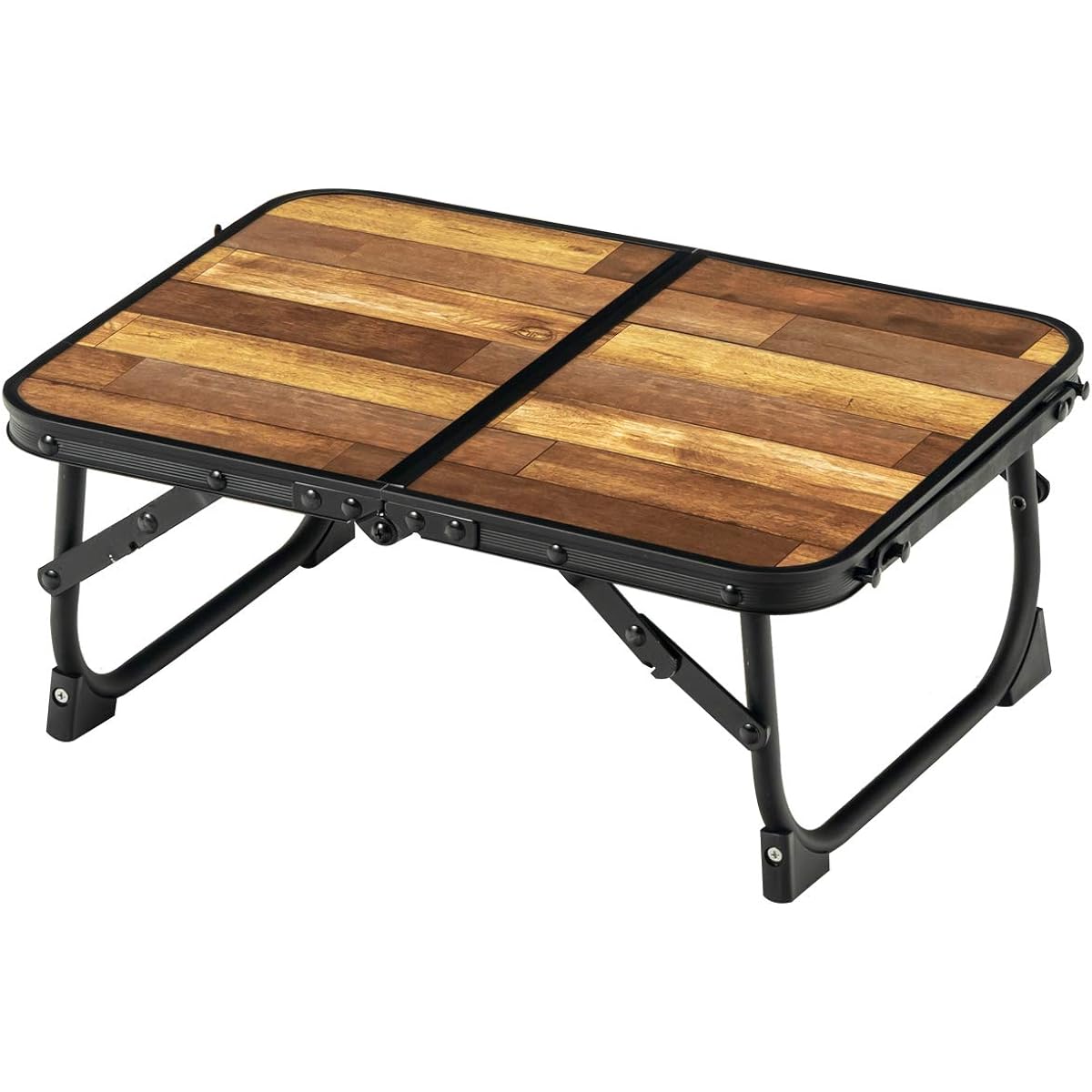 BUNDOK Compact Folding Table Wood Grain BD-200 Aluminum Foldable Top Approx. 45 x 30 cm