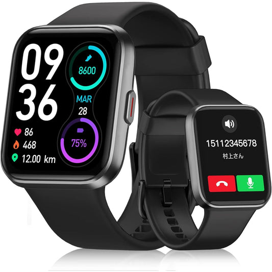 Smart Watch with Call Function Compatible with Alexa iPhone, Latest 2024 Message Notification IP68 Waterproof Sleep Tracker 100 Exercise Modes Step Count Calorie Consumption Record Smart Watch Women's Men's Compatible with Android 1.8 Inch Large Screen G