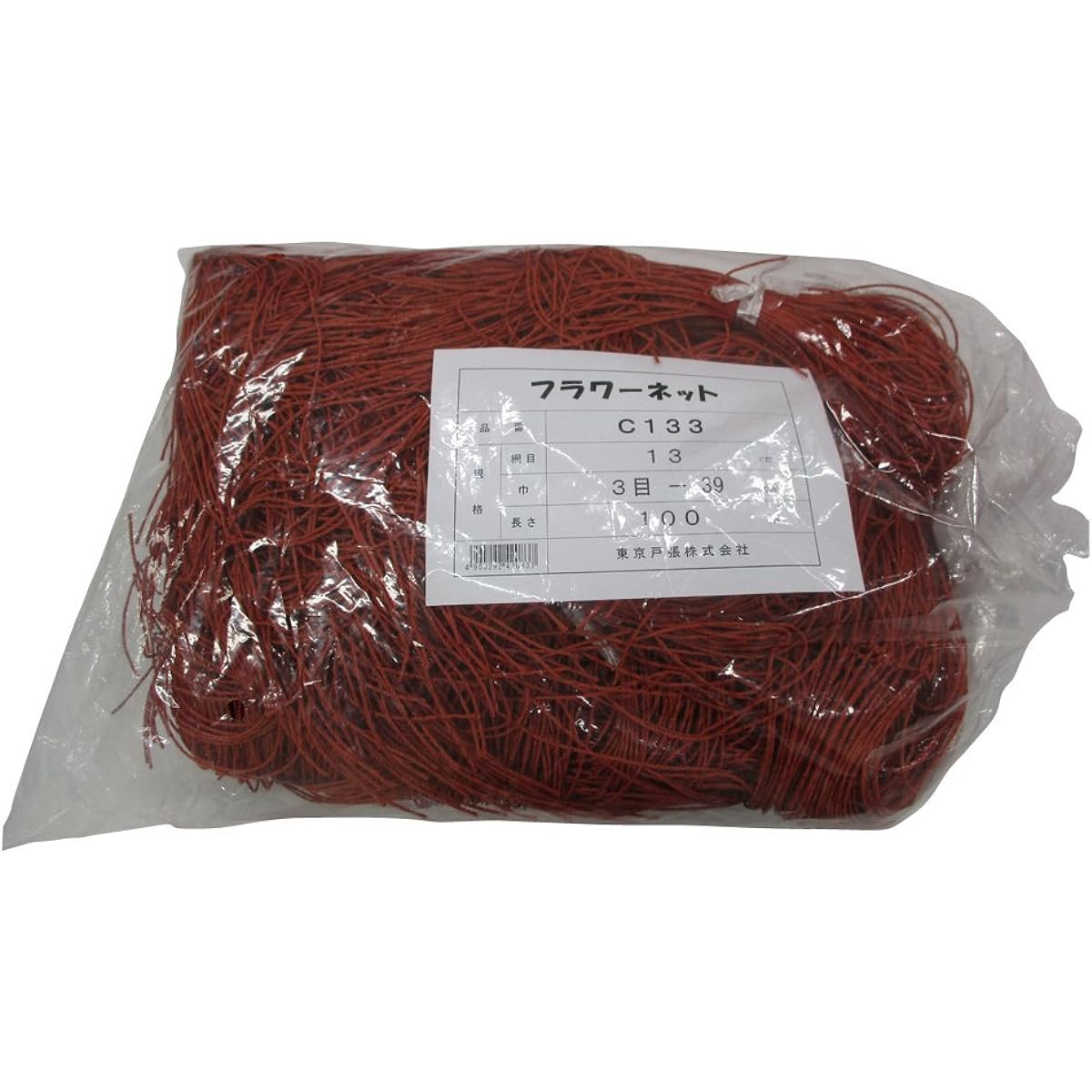 Tokyo Tobari Flower Net C Type 13cm square 3 stitches x 100m [Brown/400d x 24 strands] C133 522083