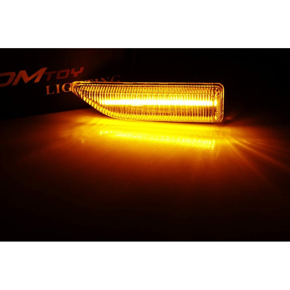 IJDMTOY Smoke Lens Full Amber LED Dynamic Sikial Flash Fender Side Marker Light Assemblies Mini Cooper F60 Countryman for Countryman OEM Clear side marker lamp replacement