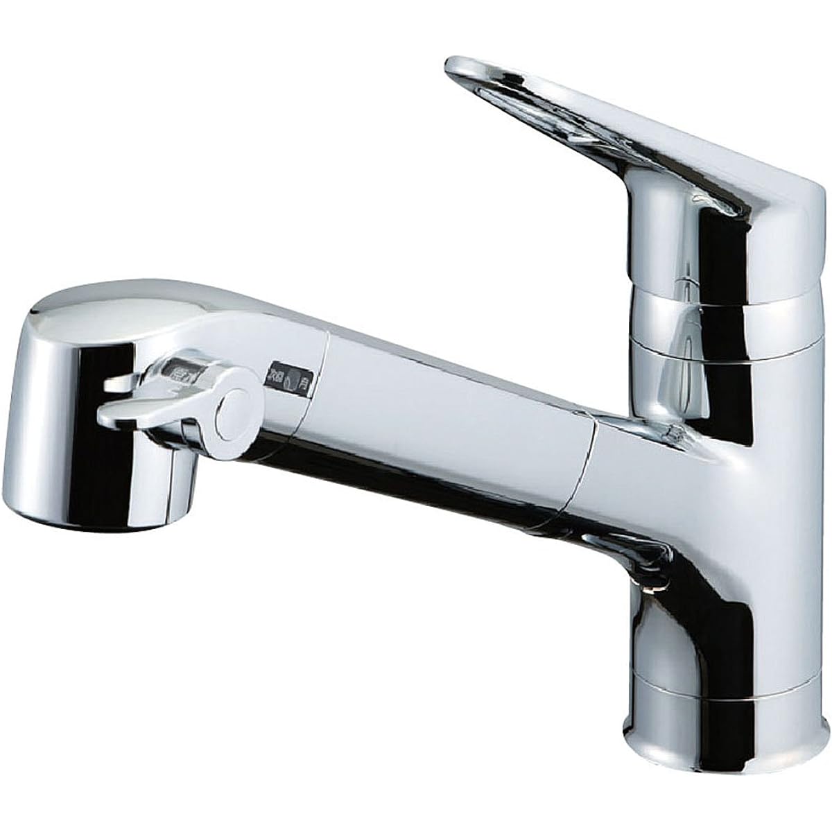 LIXIL INAX Kitchen Faucet Single Lever Mixing Faucet with Built-in Water Purifier with Hand Shower [RJF-771YA] (Faucet + 1 Water Purification Cartridge) Faucet Compatible with PFAS/PFOS/PFOA Removal Aluminum Resin Polished Silver