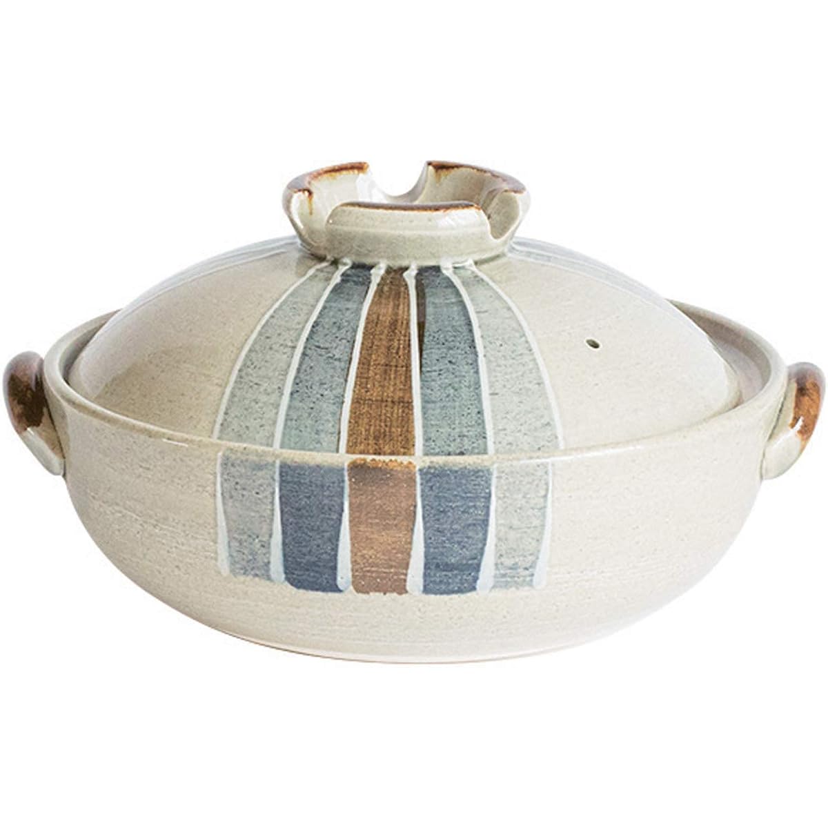 Saji Pottery White 28.5cm Banko Ware Earthen Pot No. 9 Tokusa 27-916