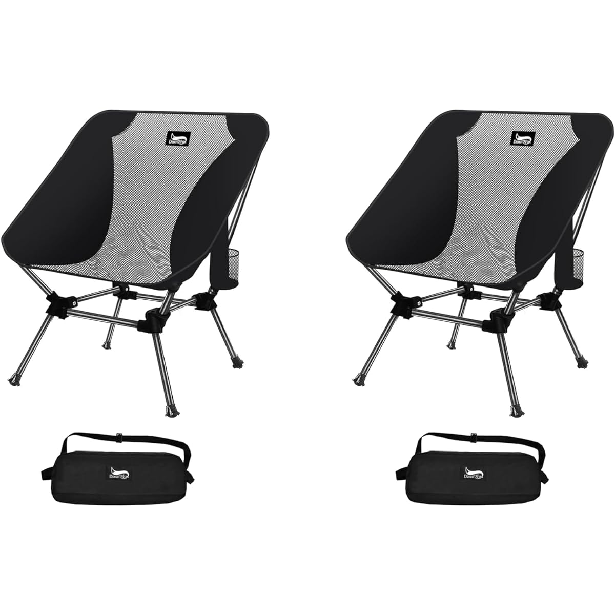Outdoor Chair 2WAY Grand Low Chair Camping Chair Low Chair Grand Chair Lightweight [Uniquely developed cup holder] With pocket Load capacity 150kg Compact Chair Chair Low type Storage bag included Convenient for fishing, mountain climbing, portability ST
