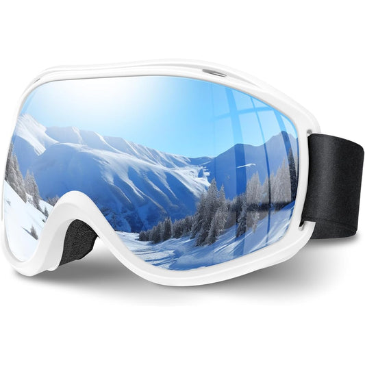 [Lihai] Ski goggles, snow goggles, snowboard goggles, sports goggles, frameless sports goggles, snowboarding goggles, OTG wide field of view, 180° wide field of view, both layers removable, spherical lens, UV protection, compatible with glasses