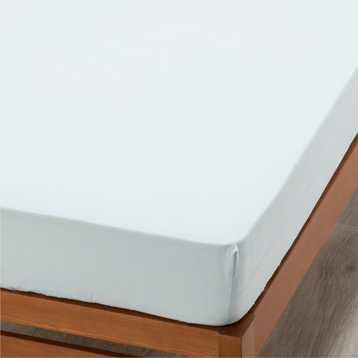 Nishikawa [Nishikawa] Fitted Sheet, Quick Sheet, Single, Washable, Skin-friendly 100% Cotton, Smooth Satin Fabric, Easy to put on and won't slip off, Suitable for thicknesses up to 35cm, Plain, Beaute BE3602, Blue, PK03650007