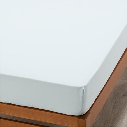 Nishikawa [Nishikawa] Fitted Sheet, Quick Sheet, Single, Washable, Skin-friendly 100% Cotton, Smooth Satin Fabric, Easy to put on and won't slip off, Suitable for thicknesses up to 35cm, Plain, Beaute BE3602, Blue, PK03650007