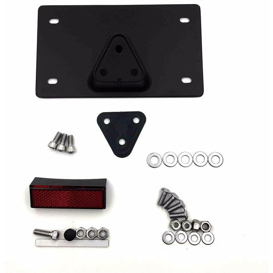 XKH - Black Layback License Plate Mount Kit Compatible Models: Harley-Davidson License Plate 7-1/4" x 4-1/4" (Low Rider FXDL/Low Rider S/Wide Glide/Heritage Softail Classic/Fat Boy) [B01M6UUX2Z]
