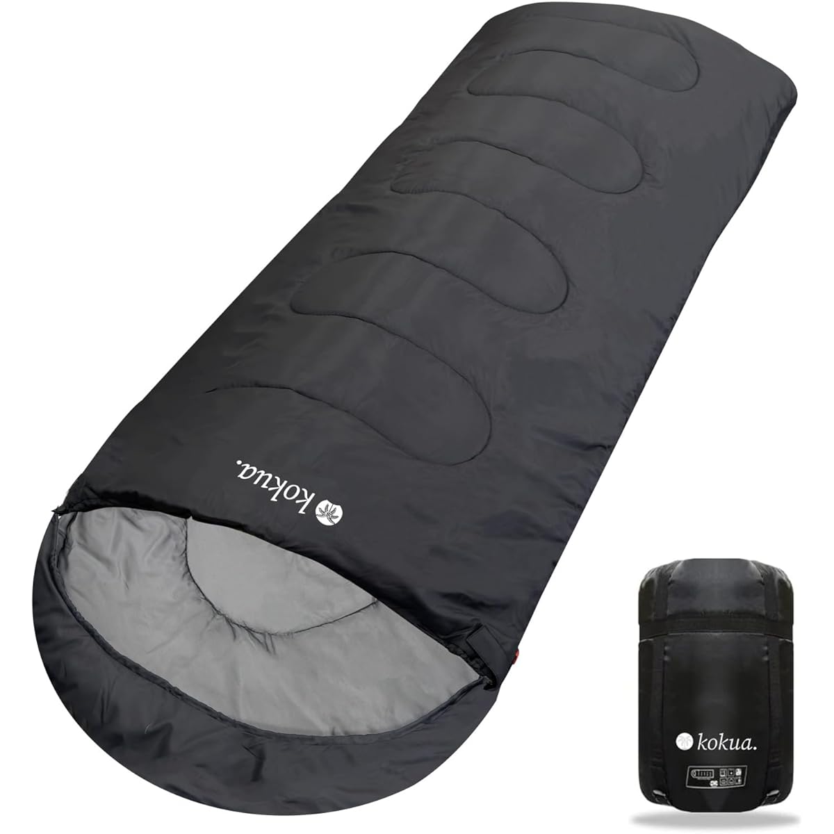 [kokua.] Sleeping bag, all season, compact sleeping bag, mat, lightweight, envelope type, artificial down, 210T, limit usage temperature -15℃, down