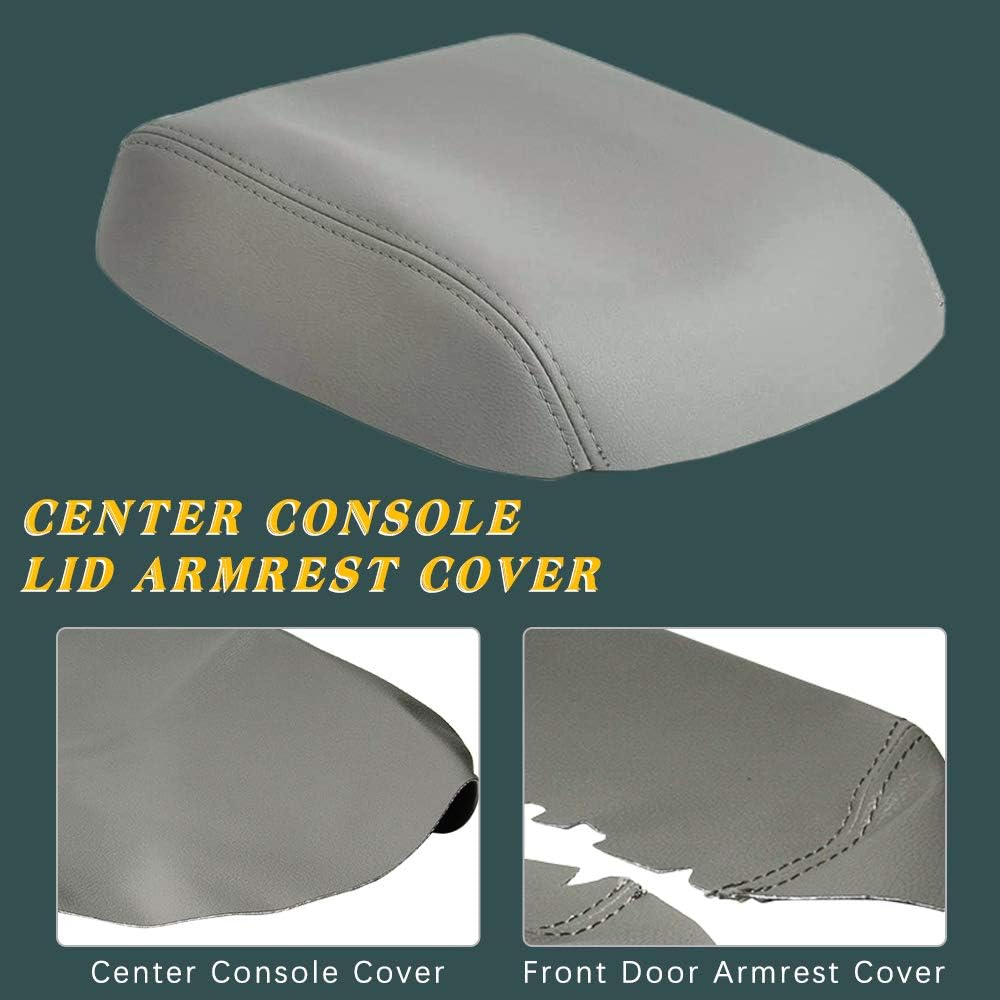 ABIGAIL Center Console Arm Rest Cover 2009 2010 2010 2012 2014 2015 Honda Pilot Auto Leather Suturing Console Cover replacement (gray)