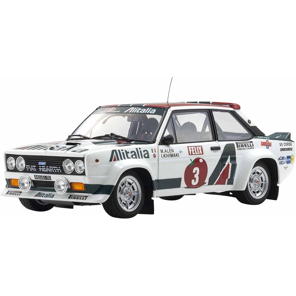 Kyosho Original 1/18 Fiat 131 Abarth Rally 1978 1000 Lakes #3 Completed Product KS08376E