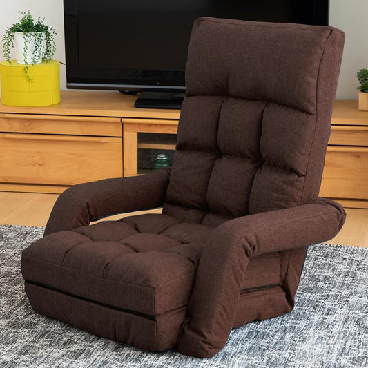 Iris Plaza Chair Chair Compact Folding Storage Reclining Armrest Armrest CTSC-70 Brown 70×72~172×16~69cm