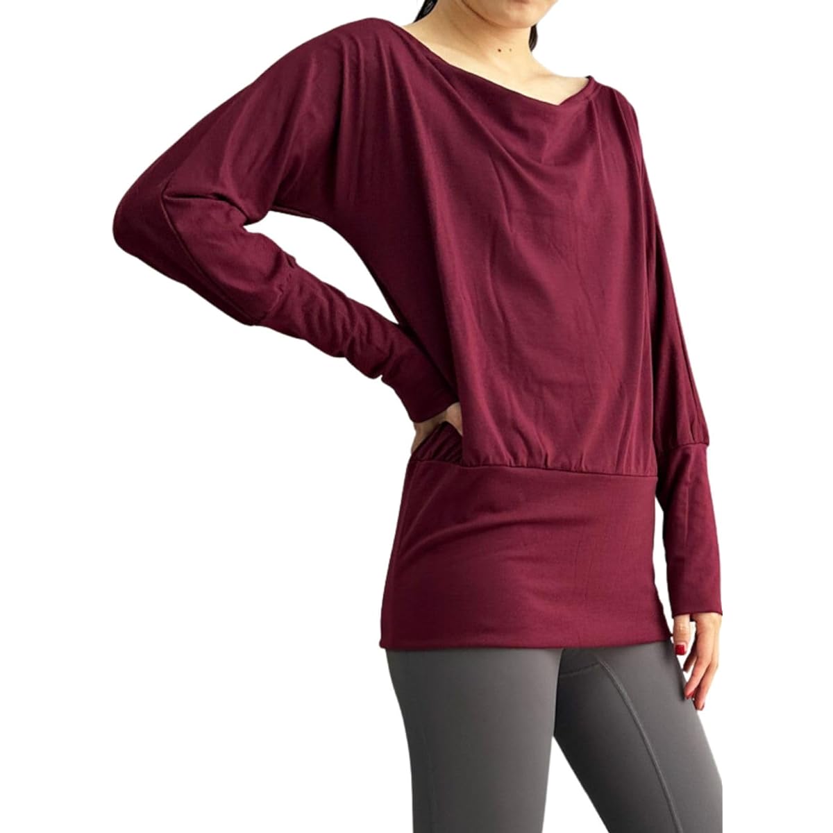 [VeroMan] Yoga Tops, Non-rolling, Long Sleeve, Yoga Wear, Body Covering, Women's ppi-lse030