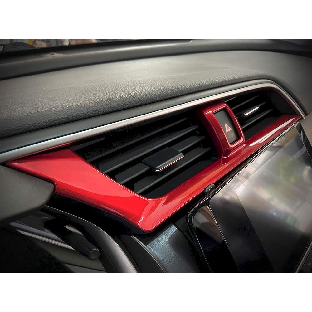GZXINWEI Red Dashboard Air Vent Cover Trim Interior Frame Panel Sticker Honda 10th GEN CIVIC 2016 2017 2019 2019 2020 2021