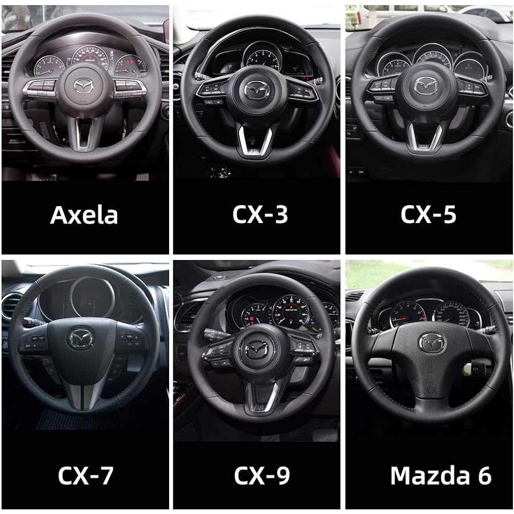 vesul Gloves Leather Steering Wheel Cover for Mazda 3 Axela 2013 – 2015 , red