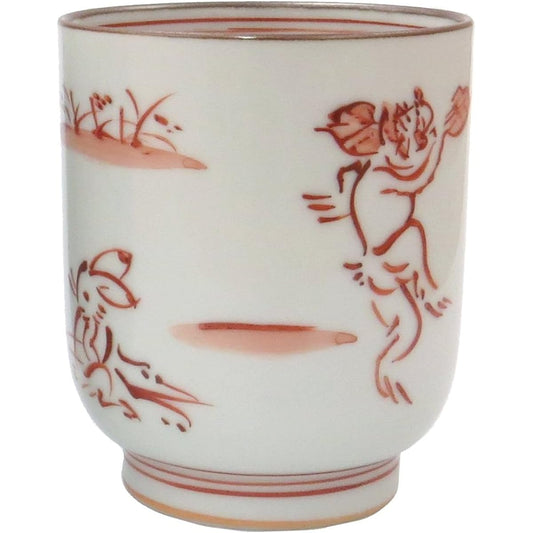 Kyoto ware, Kiyomizu ware, Iwakagama teacup, small, Takayamaji (red), A7-1 small