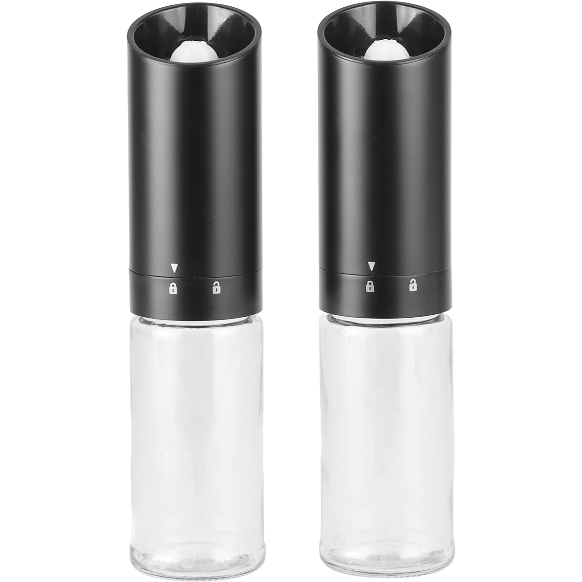 [BLKP] Pearl Metal Electric Mill Salt Pepper Rock Salt Adjustable Roughness Battery Operated Set of 2 Black AZ-5169