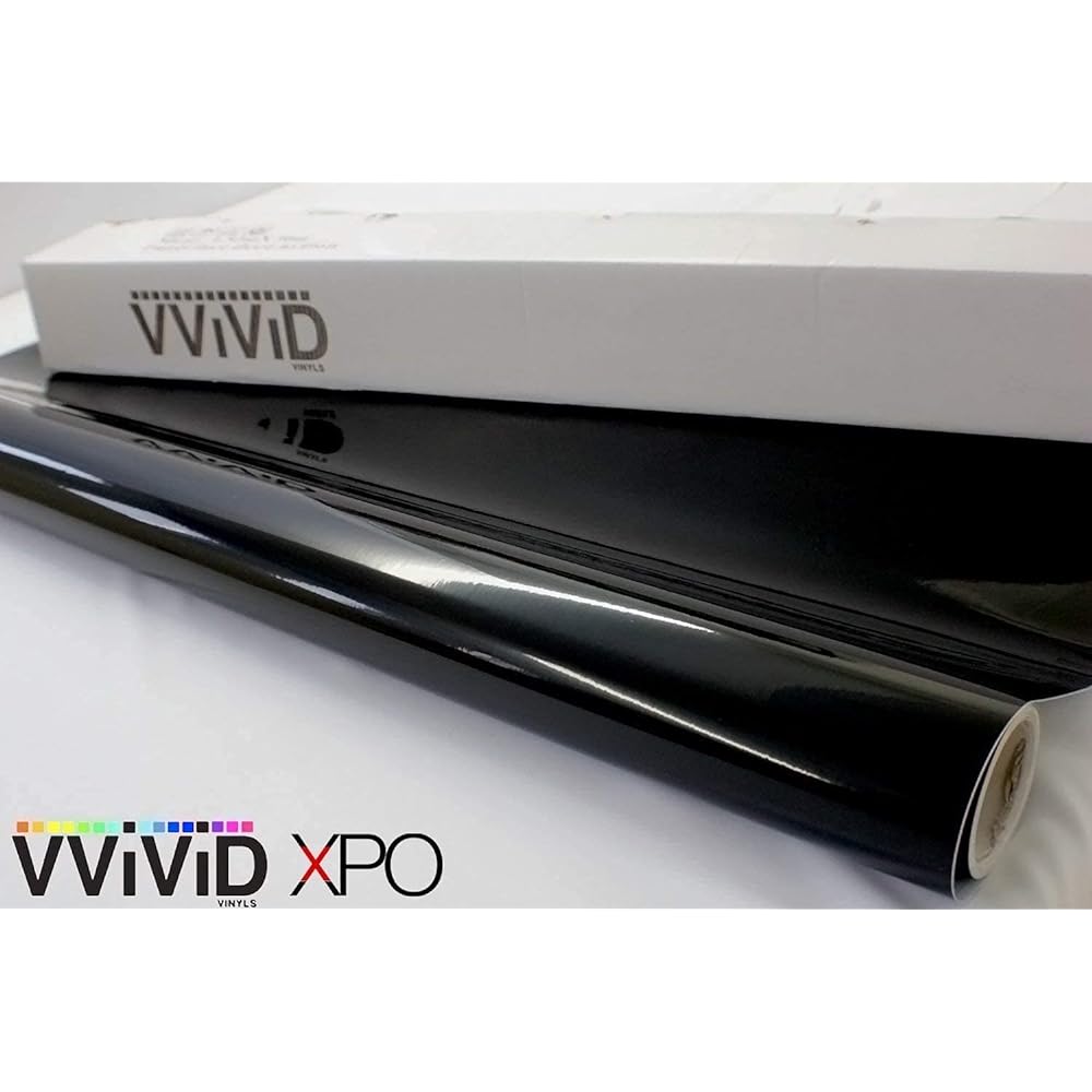 VVIVID Vinyl Wrap Roll XPO Aerrylily Staffical Glossy Finish Microfinish Black 2 Feet X 5 Feet