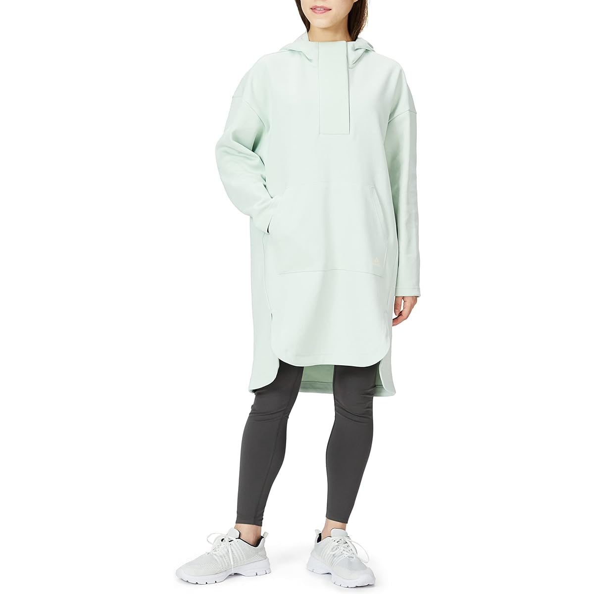 [Adidas] Sweatshirt Parka PRSVE Oversized Fit Double Knit Hooded Tunic VM083 Women's