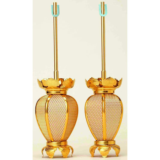Hanging Lanterns, Aluminum Natsume Type, Small, Diameter 7.5cm, 1 Pair, Electrical Cord Included, Heaton Included, Kyoto Buddhist Altar Isemura