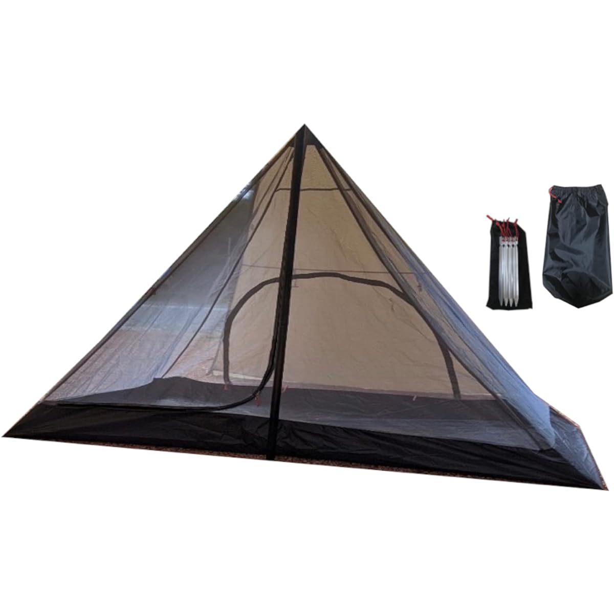 R.W.Y PRODUCT One Pole Tent Mosquito Net Camping Tent for 2 People Inner Tent Mosquito Net Pup Tent Solo Camping Kangaroo Tent Mesh Tent